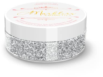 MARBLERS Cosmetic Grade Fine Twinkle Glitter [Silver] 0.18oz (5g) | Non-Toxic | Vegan | Cruelty-Free | Eyeshadow, Nail Polish, Nail Art | Festival, Rave & Party Makeup | Body & Face