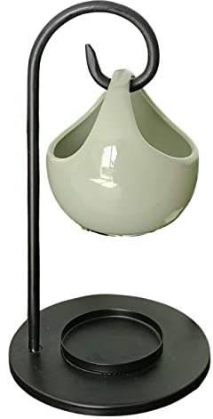 Brennende Meersinspiration SEIS - Fondant Wachs Fondant und aromatisierte Wachsdiffusor - ätherische Öldiffusor und Umgebungsduft - Keramik- und Metallphotophor -Kerzenhalter 19cm - Zen’arôme