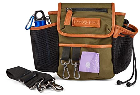 Barking Bags | The Original Dog Walking Bag - Khaki | As Seen On Dragons’ Den | Lightweight & Practical Design | Carry Dog Toys, Dog Treats, Poop Bags & More With Ease