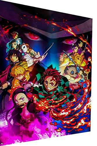 Magic Canvas Art Anime Demon Slayer Leinwandbild 1- teilig Hochwertiger Kunstdruck Wandbilder – B8135, Größe: 80 x 80 cm