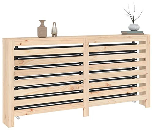 Tidyard Cache-radiateur en Bois Couverture de Radiateur pour Salon, Chambre à Coucher Design Moderne à Lattes Bois Massif de pin