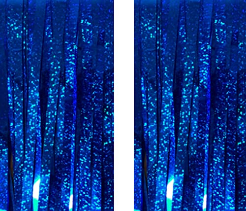 DunkelBlau Backdrop Streamers AILEXI 2 Pack 1M*2M Metallic Tinsel Folie Fringe Vorhänge für Photobooth Party Dekor