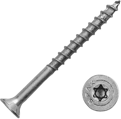 SPAX® Spanplattenschrauben 6,0 x 140/68 mm mit Innensechsrund (ISR) aus Edelstahl A2 (10 Stück) von Techtanium® | Spaxschrauben | Holzschrauben | Holzbauschrauben