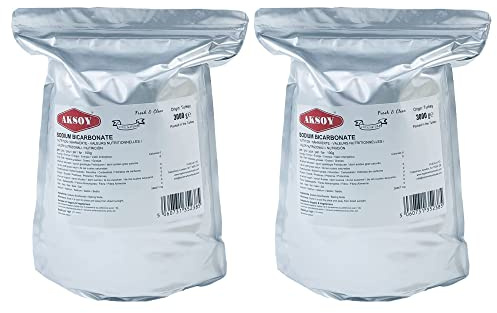 Aksoy Baking Soda 6KG Pure Sodium Bicarbonate Powder, Highest Purity, Food Grade, Pure Baking Soda For Cooking, Baking, Cleaning, & More! (2x3Kg Bags)