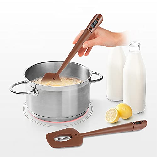 Trjgtas Rascador de Silicona portátil, espátula, sonda Larga, termómetro Digital for Alimentos, Herramientas for cocinar y Hornear chocolate for Utensilios de Cocina