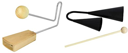 Tiger VIB7-WD Vibraslap - Holz & A-Star AGG02 Agogo doppel Metall Glocke