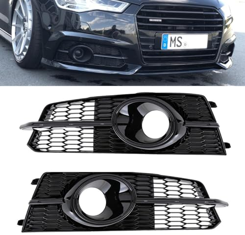 Stoßstangengitter SET schwarz glanz komplett kompatibel für Audi A6 C7 S-Line ab 2014-2018 DM Autoteile 4336