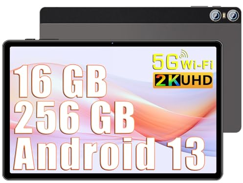 SEBBE Tablette 11 Pouces Android 13 Écran 2K Tablette Tactiles 16 Go RAM+256 Go ROM (TF 1 To), Tablette Octa-Core 2.0 GHz, 2.4G+5G WiFi, 10000mAh, 8+20MP, Tablette avec Coque de Protection - Brun