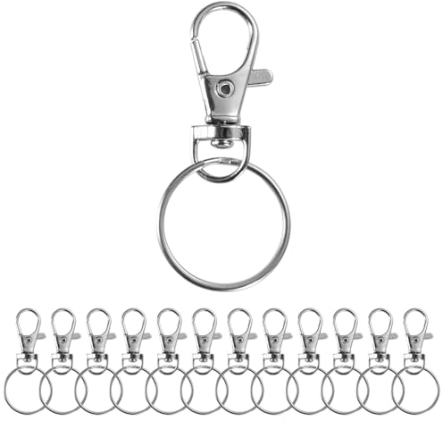 TK Gruppe Timo Klingler 132x Karabiner Schlüsselanhänger - Schlüsselring Set - Metallring für Schlüsselanhänger - Key Rings & Key Rings Chain - Ringhalter silber mit Drehgelenk
