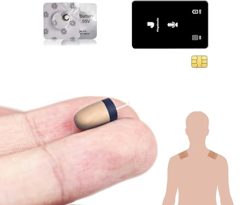 PingaOculto Spion Kopfhörer Prüfung GSM Mini VIP Pro Unsichtbare Kopfhörer NanoSIM Mikrofon und Haftstreifen - Unsichtbar Ohrhörer Kabellos Headset Ear (Spion Kopfhörer VIP Pro Supermini Karte GSM)