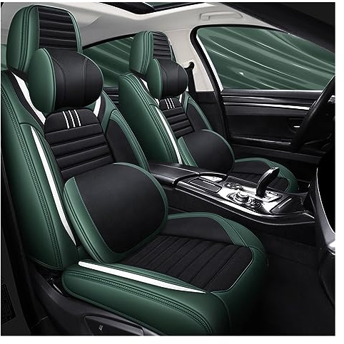 TARCIN Sitzbezüge Autositzbezüge Für Volvo V50 V40 C30 XC90 2010~2020 XC60 S80 S60 2011~2017 S40 V70 V60 XC40 Autozubehör Einzelsitzbezug (Farbe : SCHWARZ GRÜN)
