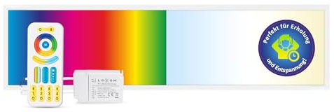 LECOM LED Panel Deckenleuchte 120x60 Dimmbar RGB CCT 3000-6000K Flach mit Fernbedienung Auswahl Farbe und Lichttemperatur Deckenlampe LED (120x60 ohne Aufbaurahmen)