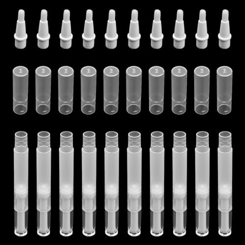 POFET 10 Stück Transparent Twist Stift Pen Leerer Nagelöl Pen Kosmetikbehälterstift Wimpernwachstum Rohr mit Pinsel für Lipgloss, Öligen, Pastösen und Wasserähnlichen