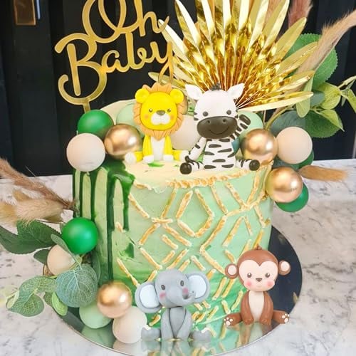 JeVenis décoration de gâteau animaux jungle décoration de gâteau animaux cupcake topper animaux de la jungle cake topper anniversaire décoration jungle enfants d'anniversaire deco gateau