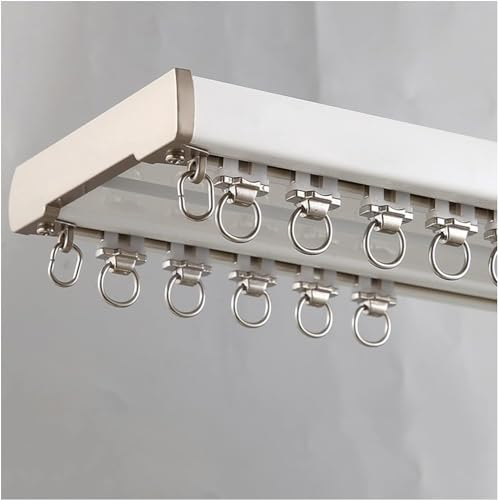 Vorhangschienen und -beschläge, robuste Raumteiler-Deckenschiene, doppelte Vorhangschiene mit Zubehör, Aluminium, für Büro und Zuhause (Farbe: B, Größe: 1,6 m (5,2 Fuß))