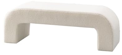 SYALEO Fuzzy Sherpa Ottoman-Bank, Moderne Bettbank, Fußstütze, Fenster-Eingangsbank aus Teddystoff, gepolsterter Fußhocker für das Wohnzimmer