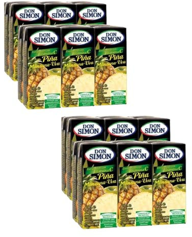 UBOON - zumo de piña, manzana y uva pack 24 unidades 200 ml