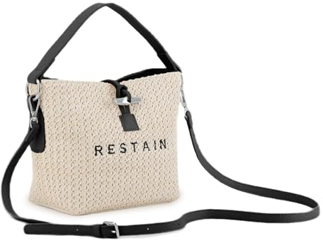 Jywmsc Sacs à Bandoulière en Paille pour Femmes, Sacs à Main et Sacs à Main en Paille D'été, Pochette à Bandoulière Seau pour Les Vacances