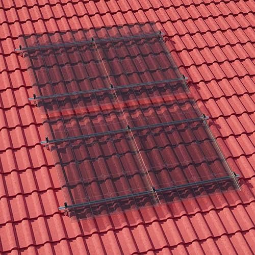 Montageset Solar für Schrägdach/Ziegeldach - für 4x PV-Module, 30mm oder 35mm Rahmenhöhe, Aluminium EN AW-6060 T66, einfache Installation, inkl. 0% MwSt., Rahmenhöhe:35 mm