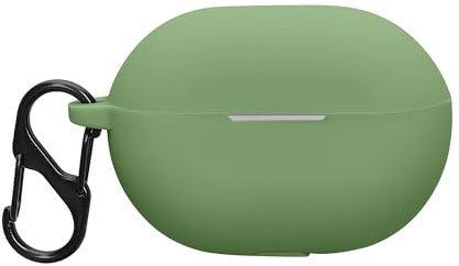 kwmobile Custodia Caricatore Compatibile con Huawei FreeBuds Pro 3 - Cover Silicone verde chiaro - Rivestimento Gommato Protezione con Gancio