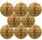 Ruidee 8 Stück Papier Wabenbälle 20cm Honeycomb Balls Pompons aus Seidenpapier Wabenpapier Papierkugeln Hängende Dekoration für Party Hochzeit Geburtstag (8in/Khaki)