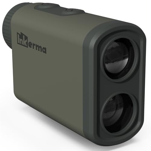 Entfernungsmesser Jagd, Inkerma Jagd-Entfernungsmesser, 1200m Entfernungsmessung mit 6-facher Vergrößerung, LCD-Display, Hohe Präzision für Winkel/Geschwindigkeit/Scan/Neigungskompensation Messung