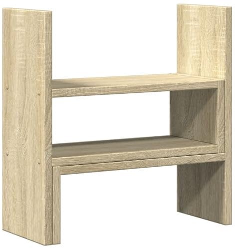 vidaXL Schreibtisch Organizer, Bücherregal Verstellbar Pflegeleicht, Schreibtischregal für Büro Wohnzimmer Küche, Tischregal, Sonoma-Eiche Holzwerkstoff