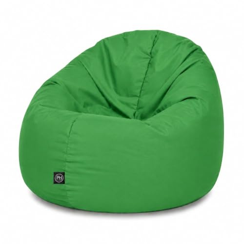 PATCH HOME 2-in-1 Sitzsack Sessel - Gaming Bean Bag mit Reißverschluss - Bereits befüllt, Ergonomisch & Robust für Kinder & Erwachsene - Indoor & Outdoor, Wetterfest (Grün, 155cm)