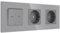 PULSAR Rolladen-/Jalousietaster mit Steckdosen Doppelt Grau Glas Rollladentaster Unterputz mit Steckdosen 3 Fach Rollo/Rouleau/Jalousette/Fensterschutz Taster mit Steckdosen