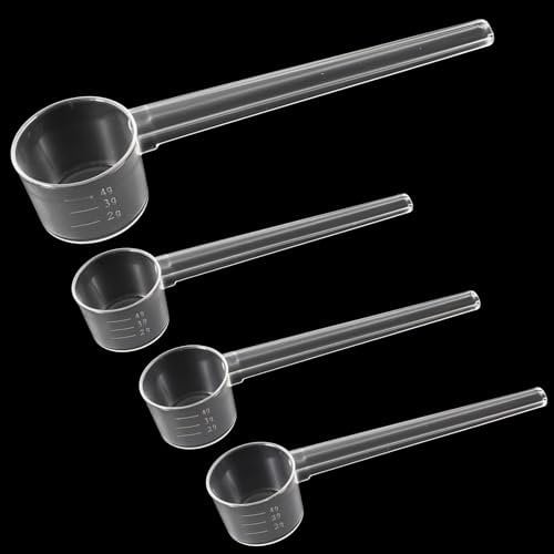 Giantree Lot de 4 cuillères à mesurer pour poudre à laver, 2 g, 3 g, 4 g, 5 g pour poudre, protéines de 5 g, cuillères de 5 g pour protéines, créatine, liquides, cuisine, fitness, cuisine