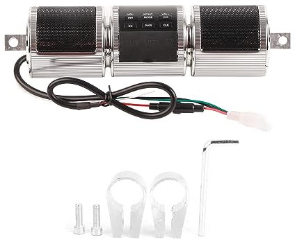 Motorrad ATV Stereo -Lautsprecher Soundbar mp3 Musik Player Audio System Silber (Silber)