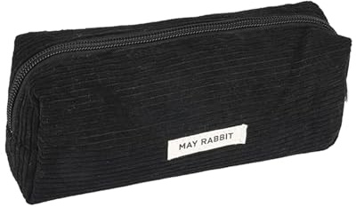 Federmäppchen Aesthetic Cord-Stoff,Mäppchen Schwarz Kinder Clean Klein Cord Pencilmäppchen Erwachsene Stoff Kordstoff Stiftetasche Federmappe für Junge Weichem Mit Cordstoff School Corduroy Case