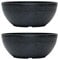 simpa Grooved Speckle Bowl Pot Plastic Planter - Suitable for Indoor or Outdoor Use - 13cm (H) x 35cm (Dia) (2, Black)