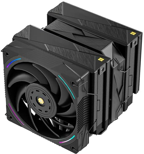 TR-Thermalright Royal Pretor 130 Ultra Black - Refrigerador de CPU doble torre con 7 tubos de calor, ventilador PWM doble, cubierta superior blanca, para AM5/AM4, Intel lga1851/1700/1150/1151/1200