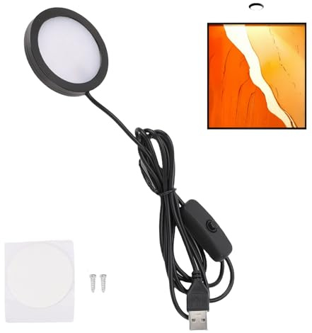 Mini LED Strahler USB 5v Dimmbar, 1.5m Kabel Ultradünn Runde Schrankleuchte Einbaustrahler Licht Kop Unterbauleuchte USB Regal Für Schmuckschrank, Wohnzimmer Oder Schlafzimmer Aufbewahrungsschrank