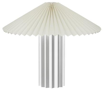 blomus Tischleuchte -TAITE- | Designer Lampe von Theresa Rand | Plissee Schirm Textil & Aluminiumsockel | Ø 36 cm, Höhe 31 cm | E14 Fassung, dimmbar (Lily White)