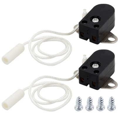 Fasizi 2 Interruptores De Tirador Integrados Con Cable, Interruptor De Encendido/apagado De 2 A Y 250 V Para Lámparas De Pared, De Mesa, De Techo Y Luminarias.