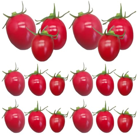 Garneck 24 Stück Künstliche Kirschtomaten Lebensechte Tomaten Als Künstliches Gemüse Für Küche Lebensmittelfotografie Partydekoration Erntedekoration Und Tischdeko