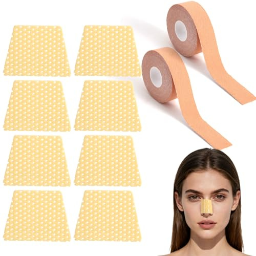 8pz Stecca Nasale Termoplastica e 2pz Nastri Nasali, Stecche Nasali Trapezoidali Traspiranti con Nastri Adatto per Immobilizzazione Ortopedica