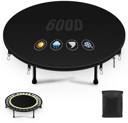 YedZen Trampolin Abdeckung Ø305cm, 600D Oxfod 320g/m² NO/mit 2 Wasserablauflöchern＆8 Elastische Schnalle Trampolin