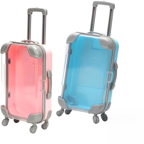 Ji liangli 2 Stück Mini Koffer mit Rollen und Griff,Reisekoffer Geschenkbox für Geldgeschenk,Koffer Deko zum Verpacken von Reisegutschein,Urlaubskasse,Sparschwein für Geburtstag & Hochzeit