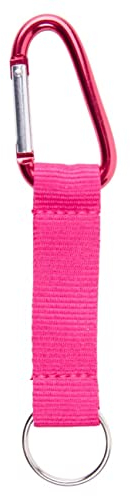 Karteo Schlüsselband kurz pink [1 Stück] mit Karabinerhaken Kurzband Karabiner und Schlüsselring Lanyard Schlüsselanhänger mit Metallkarabiner