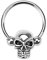 beyoutifulthings Totenkopf-Ring Brustwarzen-Piercing Intim-Piercing Brust-Piercing Edelstahl Silber Ring-stärke 1,6mm Kugelgröße 4mm