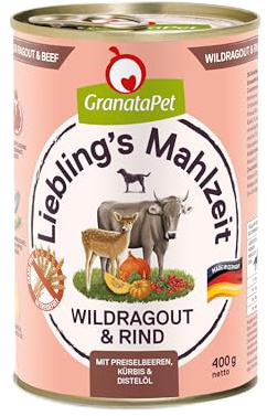 GranataPet Liebling's Repas Wildragout & Boeuf Aliment Humide pour Chien sans céréales et sans Sucre, 6 x 400 g