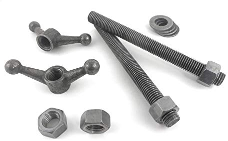 Moxon Schraubstock Hardware-Kit mit je 2 Gewindestangen 20,3 cm x 3/4-10 (KEINE ACME Gewinde), je 2 Knöpfe 11,4 cm und 4 Muttern und Unterlegscheiben je 1,9 cm