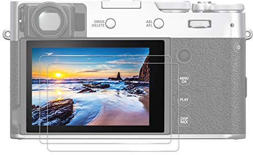 JJC (2 Pack) Tempered Glass Screen Protector for Fujifilm X-M5 X100VI X100V X-T4 X-E4 Camera, Ultra-Thin HD, High Hardness Shatterproof Anti-Bubble