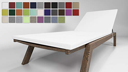 Rollmayer Sitzkissen für Sonnenliege Auflage Polster für Gartenliege Liegestuhl Strandliege Kollektion Vivid (Weiß 1, 190x54x4cm - 1 Stück)