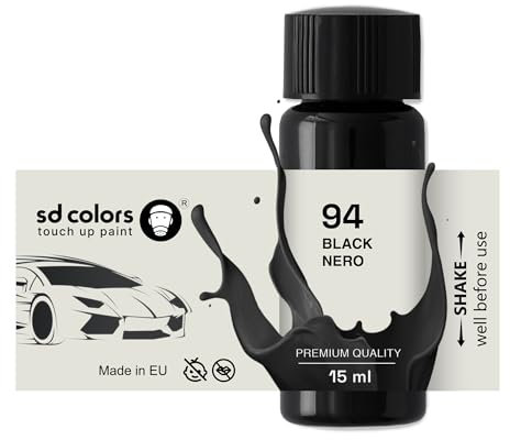 SD COLORS Black Nero 94 Lackreparaturlack für Motorrad, Scooter, 15 ML, Farbe