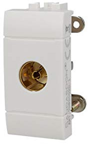 Toma de TV terminal hembra, compatible con Bticino Living Light (blanco)