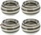 Sturmaschenbecher 4er Set │Ø 13,5 cm grau weiß gestreift │Windaschenbecher mit Deckel (1 x 4er Set Sturmaschenbecher 13,5cm)